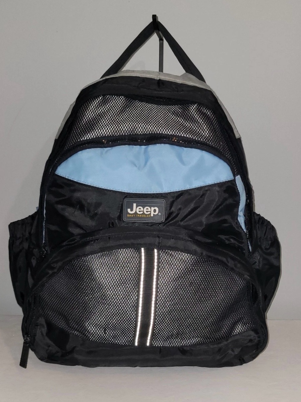 Jeep Traveler Multi Function Backpack Diaper Bag Black Gray Blue Nylon
